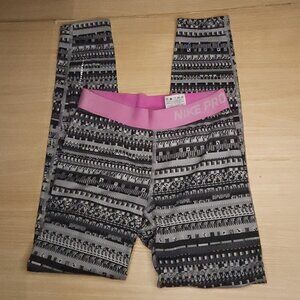 Nike Pro  Girl's Grey Athletic Leggings Large